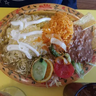 Chicken enchilada plate!