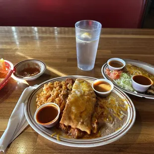 Carne Adovada Stuffed Sopaipilla a la Carte, Chile Relleno a la Carte
