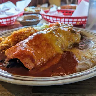 Chicharron burrito plate, Christmas - $13.49