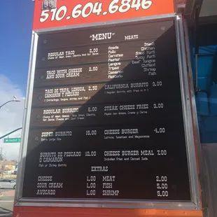 menu