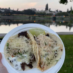 Sour cream and cheese carne asada tacos - $3 each
