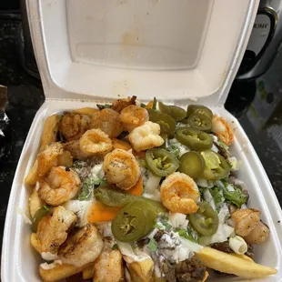Shrimp &amp; Cheesesteak Fries