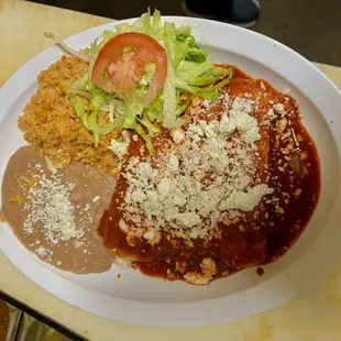Delicioso Plato de Enchiladas rojas !