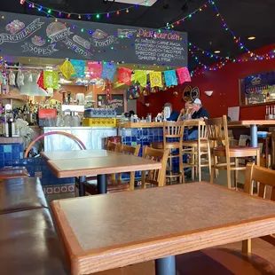the interior of a mexican restaurant