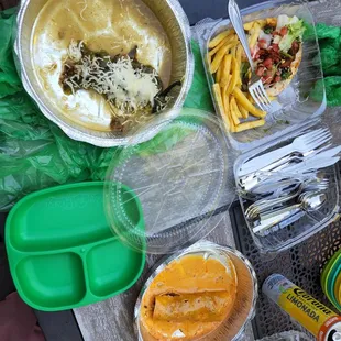 a table full of food
