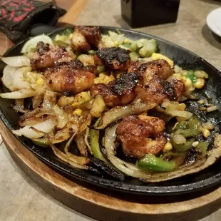 Bacon wrapped shrimp fajitas
