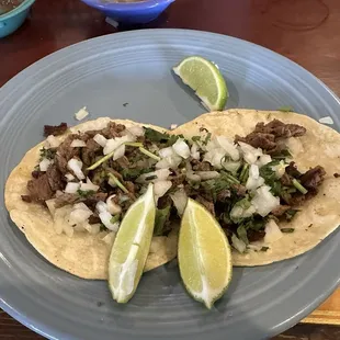 Two a la carte carne asada street tacos