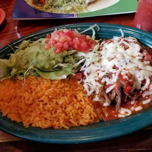 a plate of mexican food