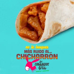a burrito filled with chicken