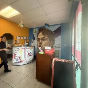 Entrance with such joyous hostesses