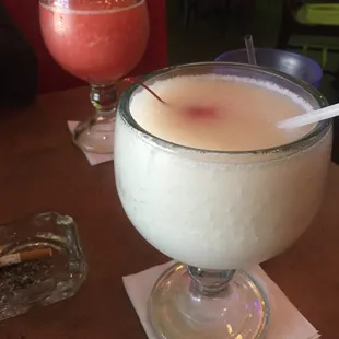 Piña Colada and Strawberry Margaritas