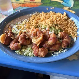 Camarones Al Corral Bacon wrapped shrimp