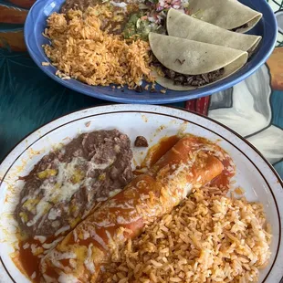Enchilada special and Tacos Al carbon