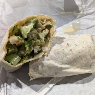 Fish fajitas wrap