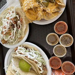 Nice and crunchy fish tacos