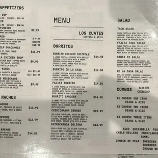 menu