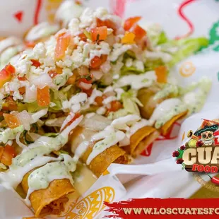 a taco filled with toppings