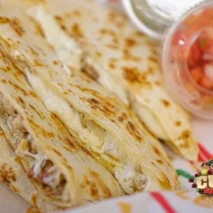 quesadillas and salsa