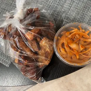 Chicharron and pickled pork skin