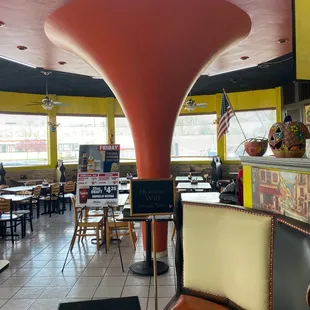 Center of the restaurant.