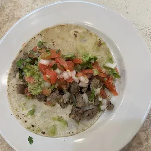 Carne asada taco bland