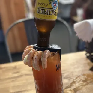 Shrimp pepino michelada