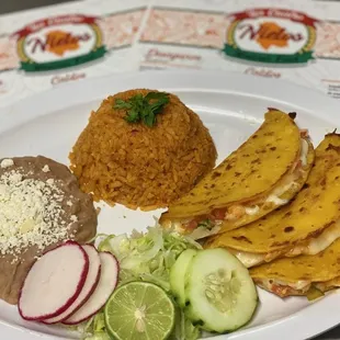 a plate of mexican food