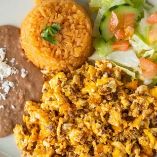 a plate of mexican food