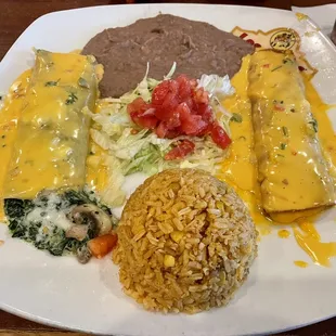 Spinach and cheese enchiladas