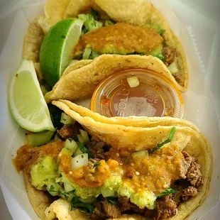 Steak tacos available on certain days!