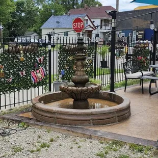 Beautiful fountain on the new patio.
