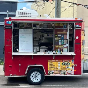 a red food truck