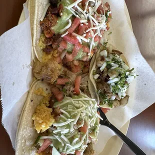 Tripas Taco Carnitas and Al Pastor Super Tacos