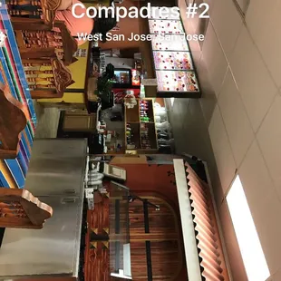 Front counter and salsa bar