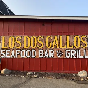 Outside Los Dos Gallos Restaurant Sign