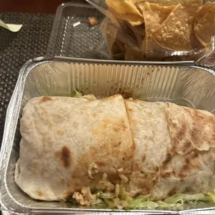Super Grilled Dry AF chicken burrito