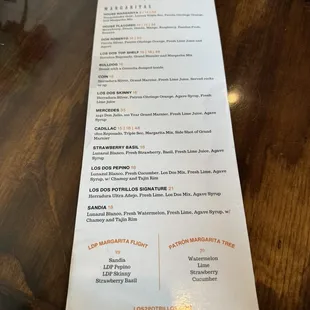 menu