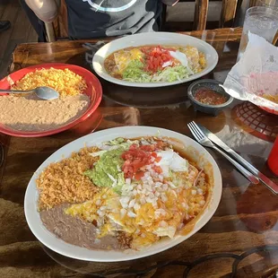 Los Dos Potrillos burrito and Los Dos Potrillos enchiladas