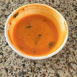 The sauce served with the tacos after it's been in the fridge