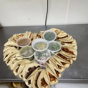 Heart shaped taco platter