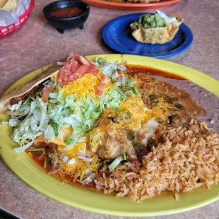 004.05.22 -  Chicken Enchilada, Chile Relleno, Taco, Beans and Rice