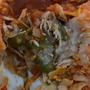 Why this much pepper in enchiladas ? Where's the chicken?????