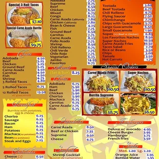 Full and tasty menu!