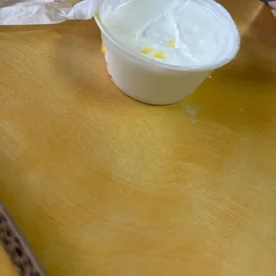 a cup of yogurt