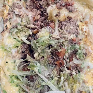 Inside the ground beef burro