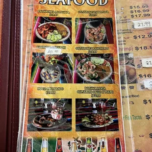 Menu - needs to be updated.