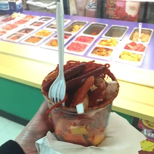 My fruit and candy creation! Yum!