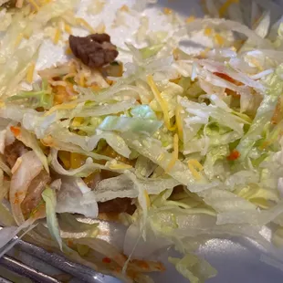 Bean tostada! A 1/4" of great refries...add the RED SAUCE!