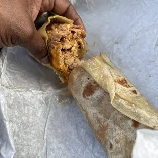 Chicken breakfast burrito