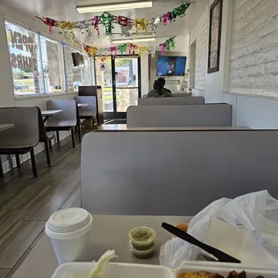 the inside of a restaurant